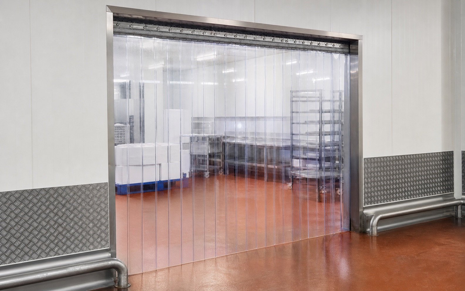 PVC curtain for clean food processing access areas